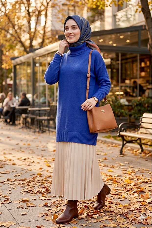Boğazlı Triko Tunik