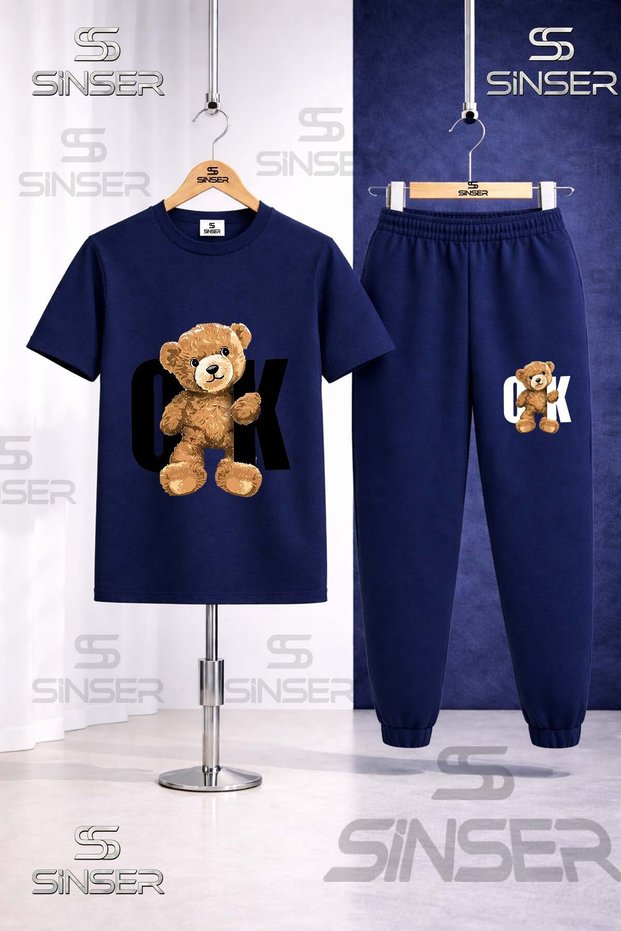 Children's Ayicik Ok Syh Printed T-Shirt Tracksuit Set