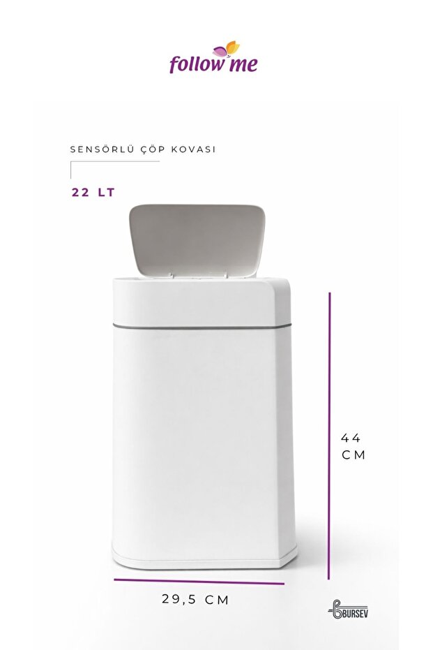 Hareket Sensörlü Çöp Kovası - 22 Litre - 3