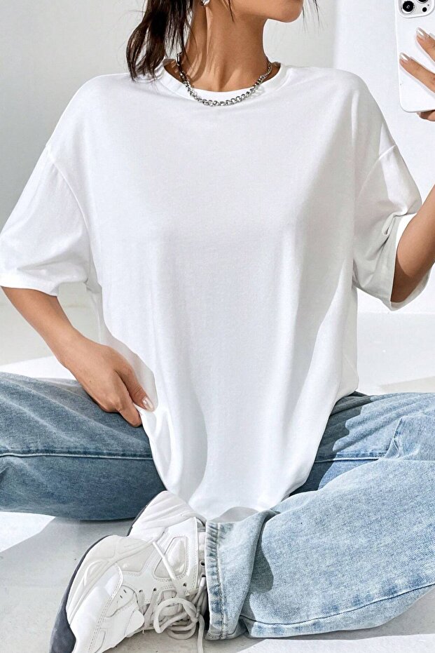 Women's Cotton 100% Oversized T-Shirt Plain 30/1 Fabric