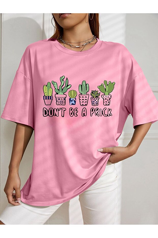 تي شيرت مطبوع كبير الحجم DON'T BE A PRICK