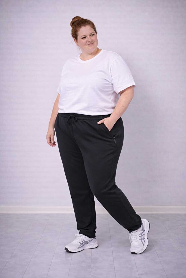 بنطلون رياضي كبير الحجم مع أرجل مطاطية 3XL-6XL