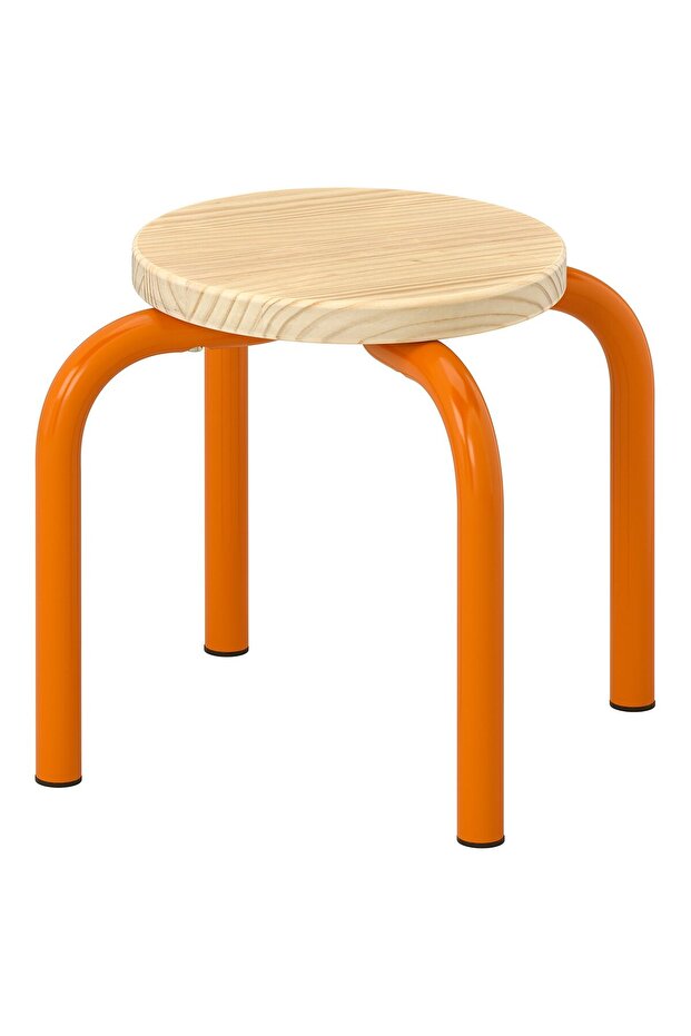 GREJSIMOJS Children's stool, wood/orange