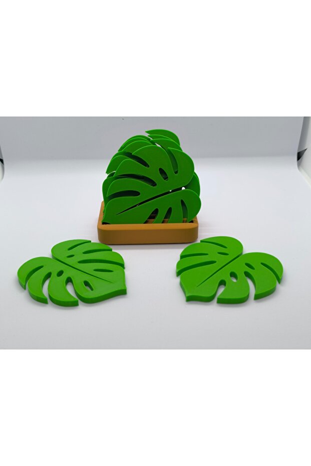 3D Printing Mostera Leaf Coaster Set - 6
