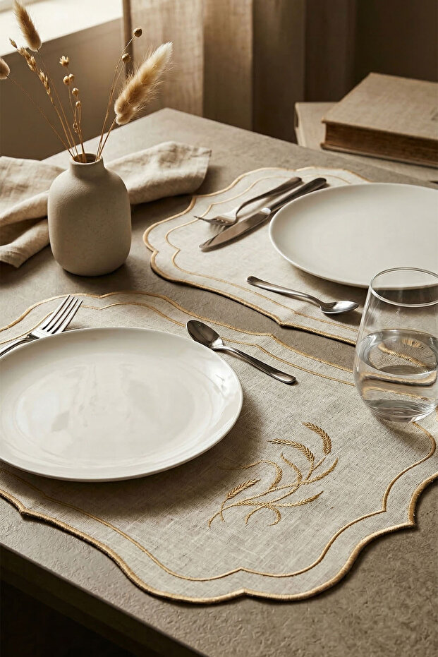 Başak Embroidered Stain-Resistant, Hassle-Free Placemat (35 X 50 cm)