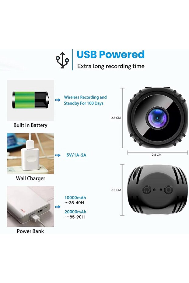 Mini Camera 1080P HD Hidden Camera Portable Small Nanny Cam with Night Vision and Motion Detection -