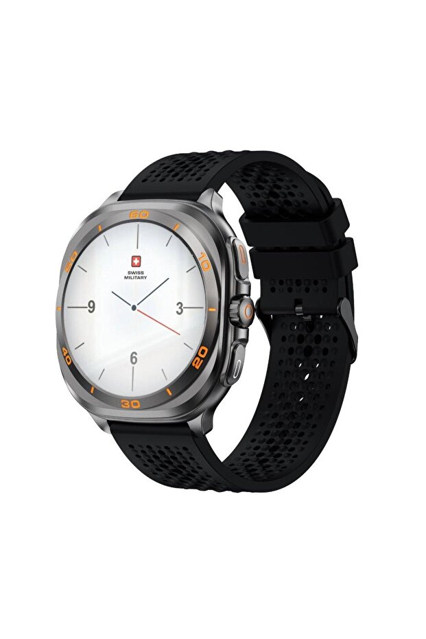 -Smartwatch Dom 7-Metal Frame with Black Strap