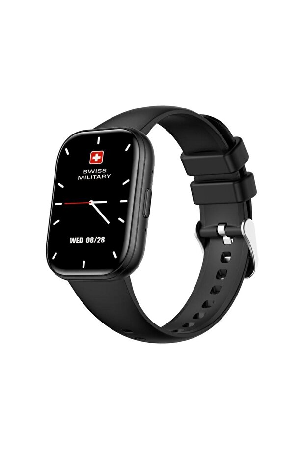 Band, Talking Feature, Heart Rate Monitor - Black Frame, Black Silver Strap