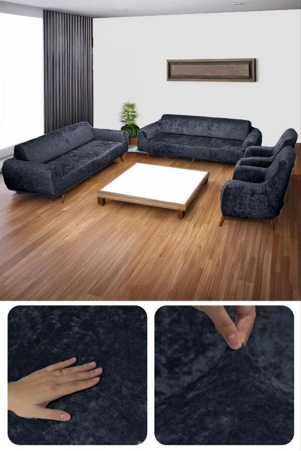 Velvet Fabric Elastic Flexible Very High Quality Sofa Bed Cover Set 3+3+1+1