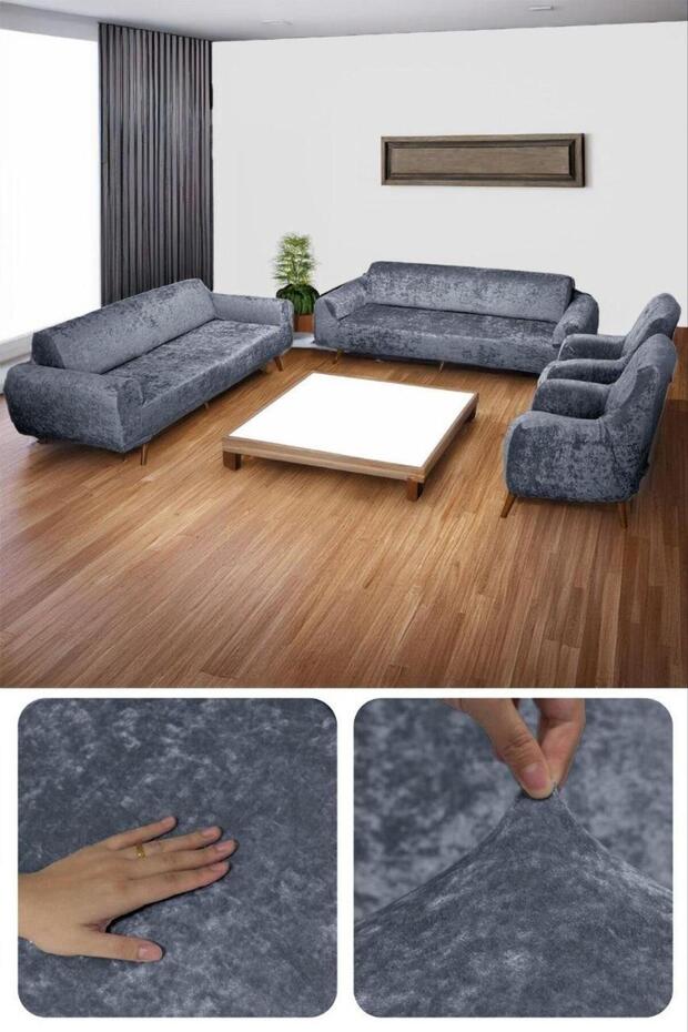 Velvet Fabric Elastic Flexible Very High Quality Sofa Bed Cover Set 3+3+1+1