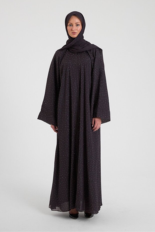 Mürdüm Shine Stone Embellished Abaya, Ferace & Shawl - Standard Size & Various Lengths
