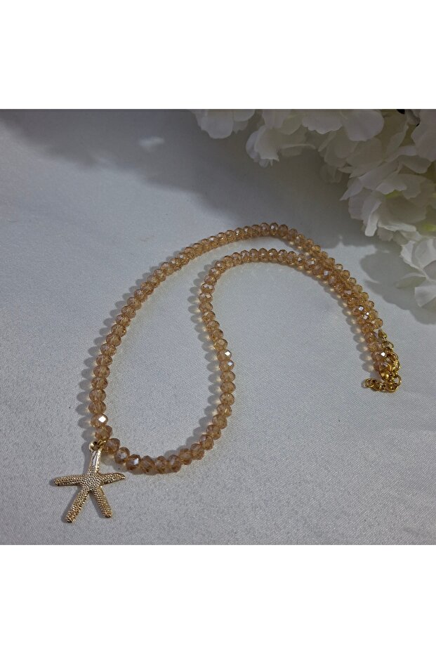 Handmade Crystal Sea Star Figured Short Women's Necklace