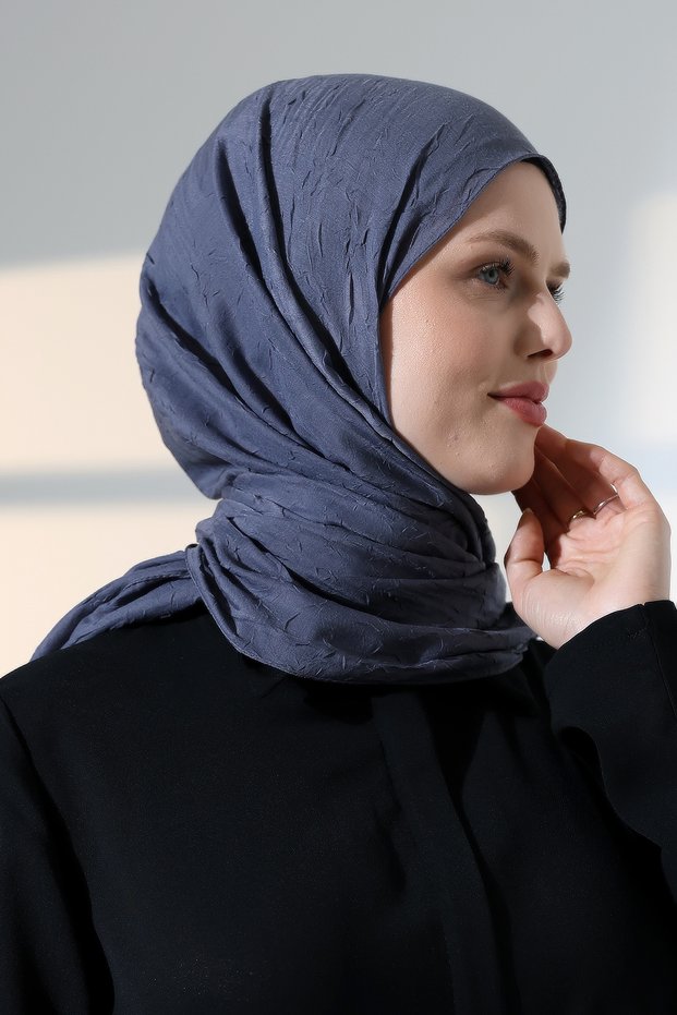 Women's Hijab Bamboo Cashmere Shawl, Non-Ironing Natural Hijab Headscarf (75X180 cm) - Smoked