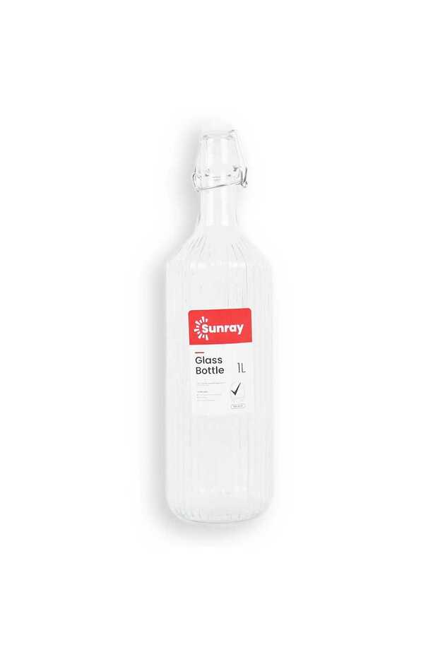 Stripped Round Bottle, 1000 ml