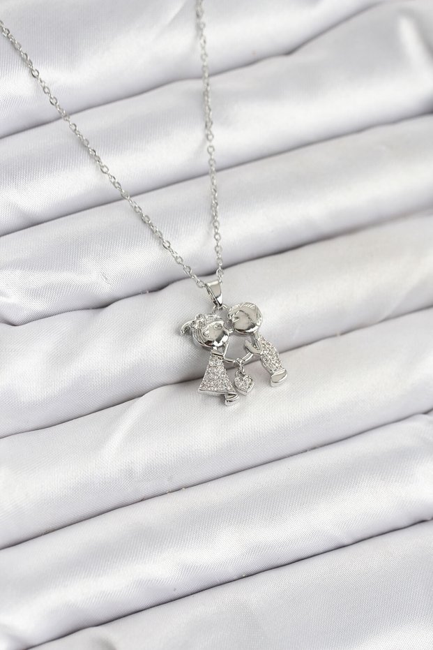 Stylish 316L Steel Chain Silver Color Boy Girl Model Women's Necklace Teachers Mothers Valentine's Day Gift