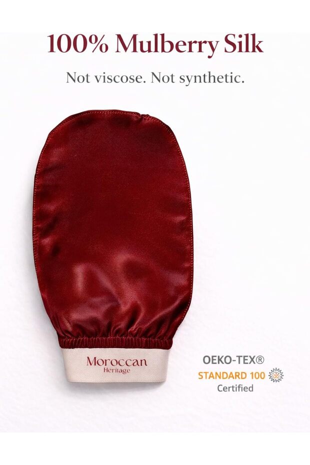 Kessa Exfoliating Glove | 100% Mulberry Silk Hammam Scrub Mitt | Loofah Dead Skin