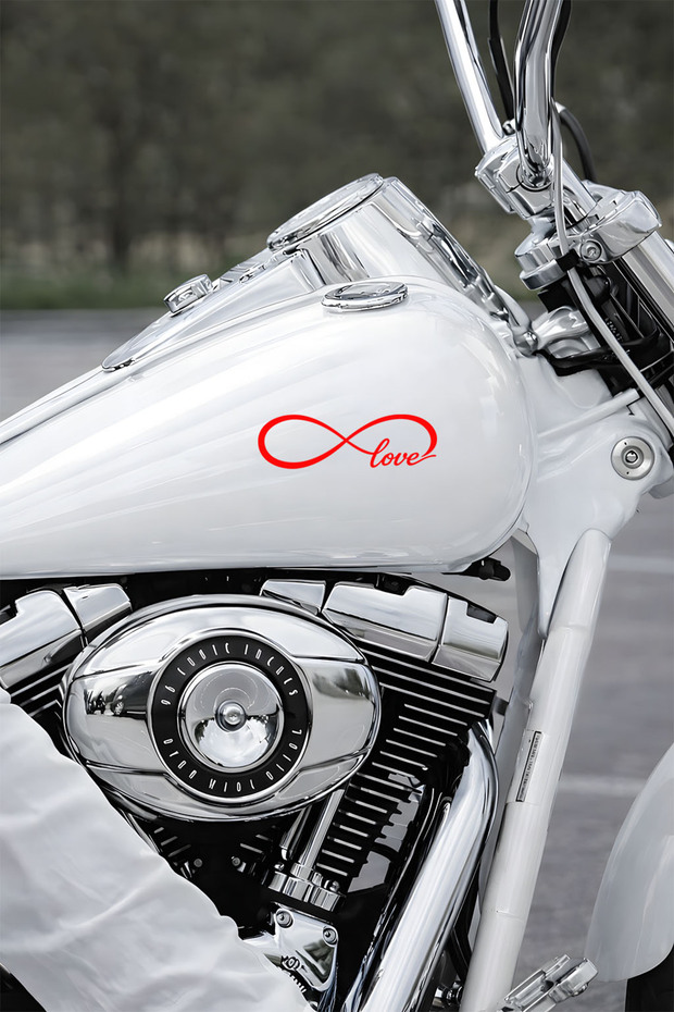 Love Infinity Sign Sticker Car Sticker -Car Motor Sticker with Love Written 20X6Cm