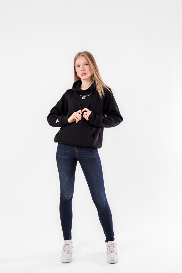No:6 Black Unisex Hoodie