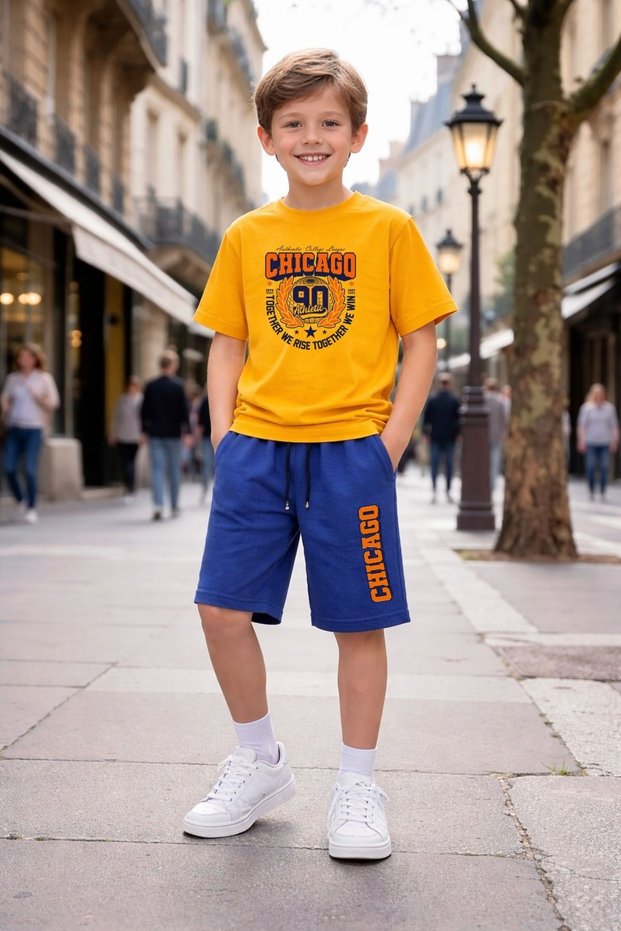 Boy's Multi-Colored Printed New Season Shorts Set