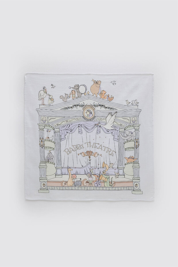 100% Cotton Double Layer Muslin Baby Blanket - Theatre / Blue 100X100 cm