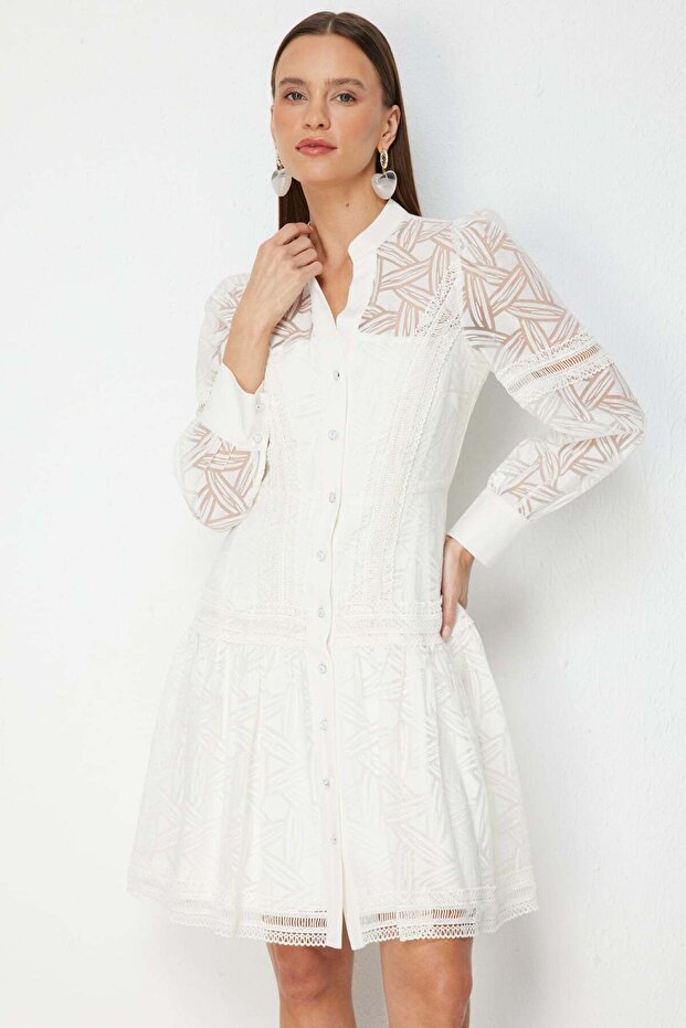 Rochie midi cu model Hakim Yaka - 4