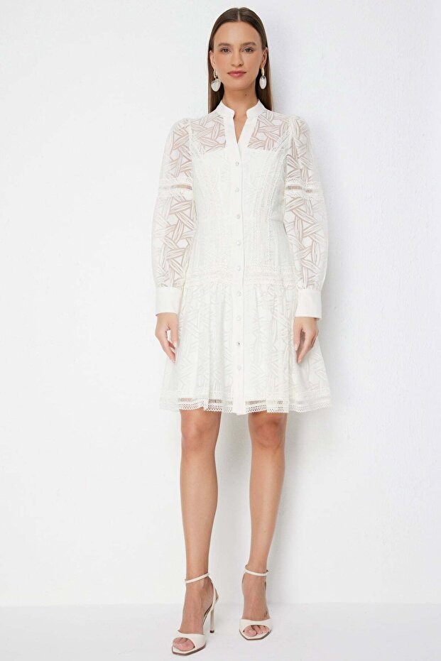 Rochie midi cu model Hakim Yaka - 1