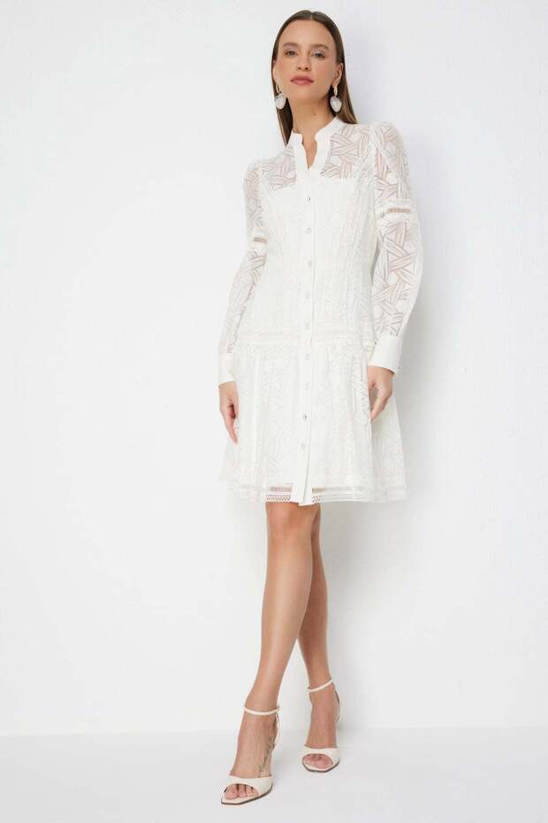 Rochie midi cu model Hakim Yaka - 2