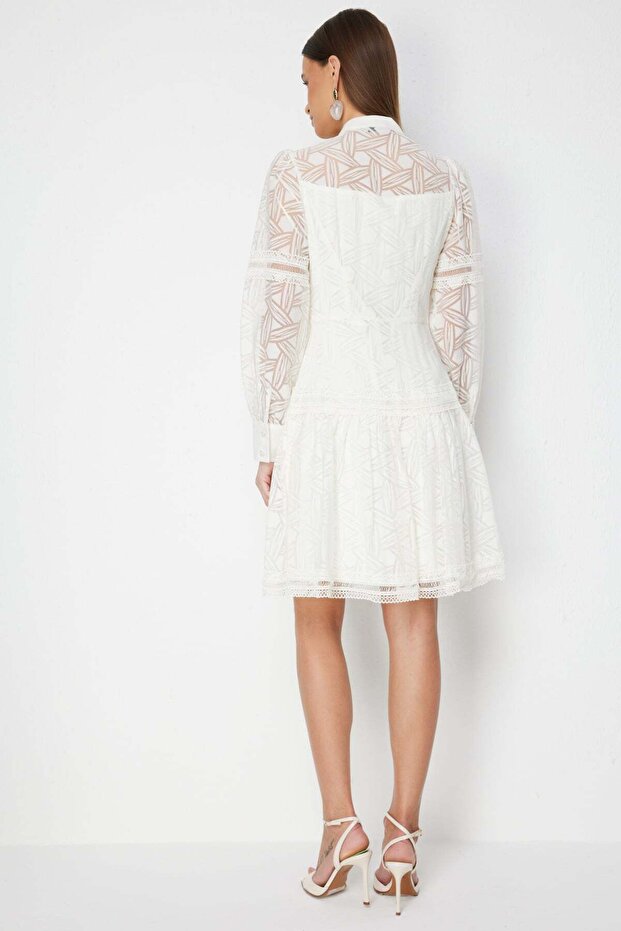 Rochie midi cu model Hakim Yaka - 6