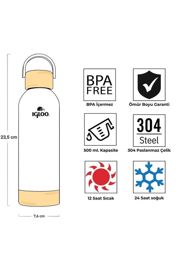 Hydrate Pro Termos 500ml-BEYAZ