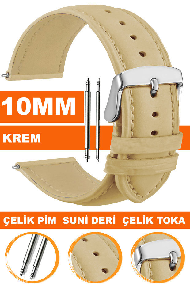 Classic Model Leather Watch Band Strap Compatible with 10mm Watches Al11Db-10Mm