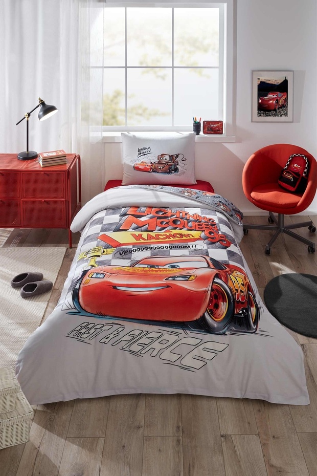 Cars Fast Disney Licensed Single Elastic Sheet Children's Duvet Cover Set