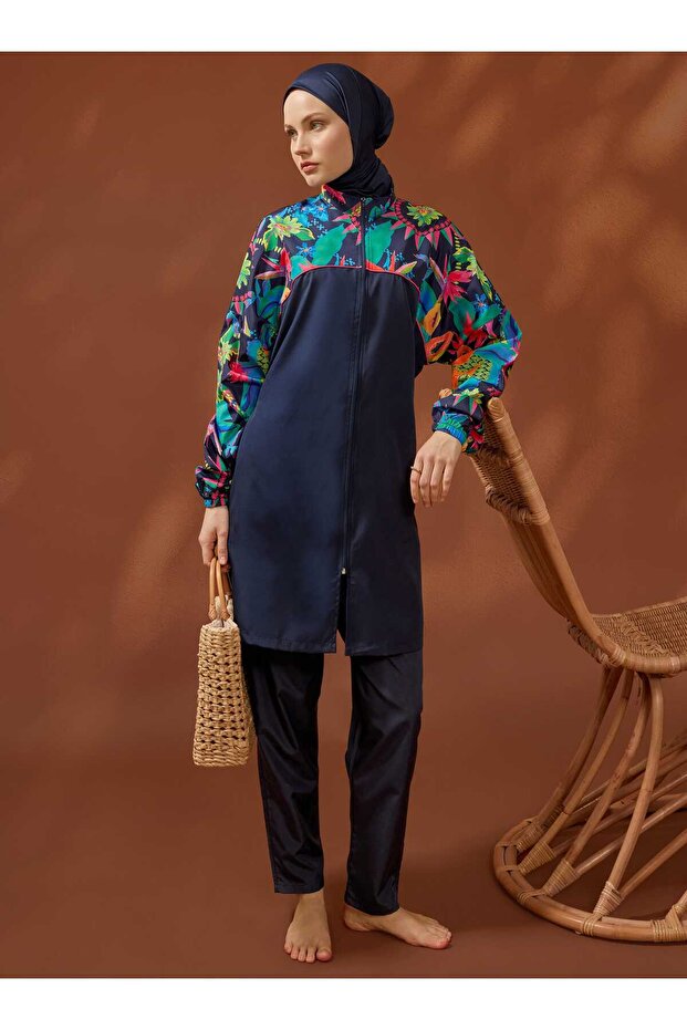 Hijab Swimsuit - Pineapple Patterned - - 1
