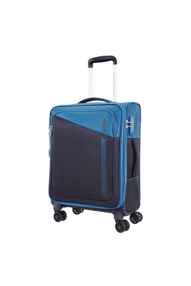 Dashway Spinner 4 Wheel Soft Trolley, 58 cm, Blue/Black