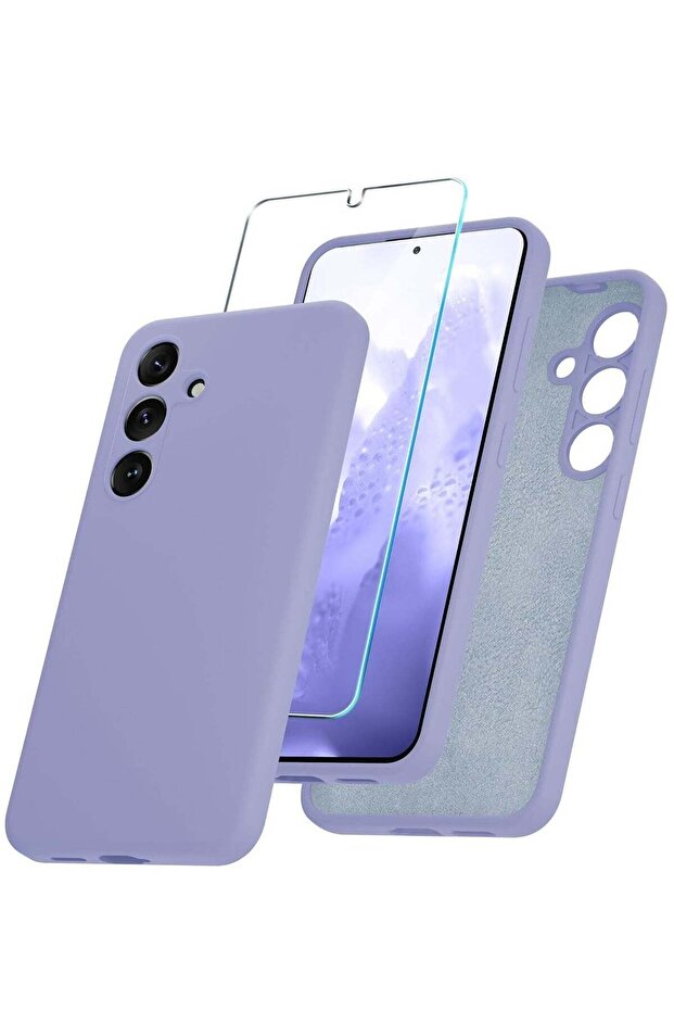 Samsung Galaxy S24 Plus Silicone Case with Screen Protector - Full Body Shockproof Slim Cover, Soft