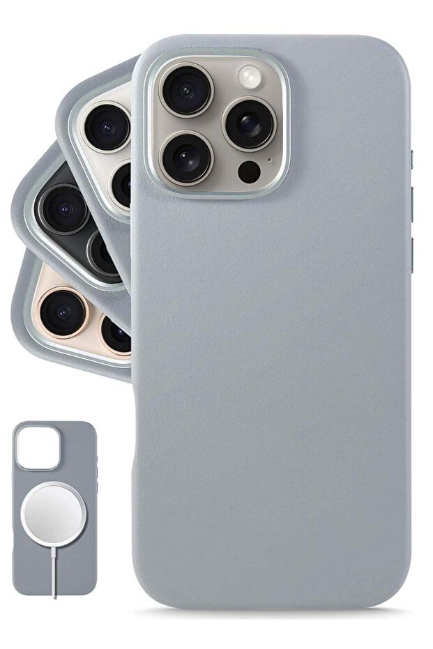 Classic European Leather Phone Case for iPhone 16 Pro Max – Gladius/Grey, Smoothens & Softens Over T