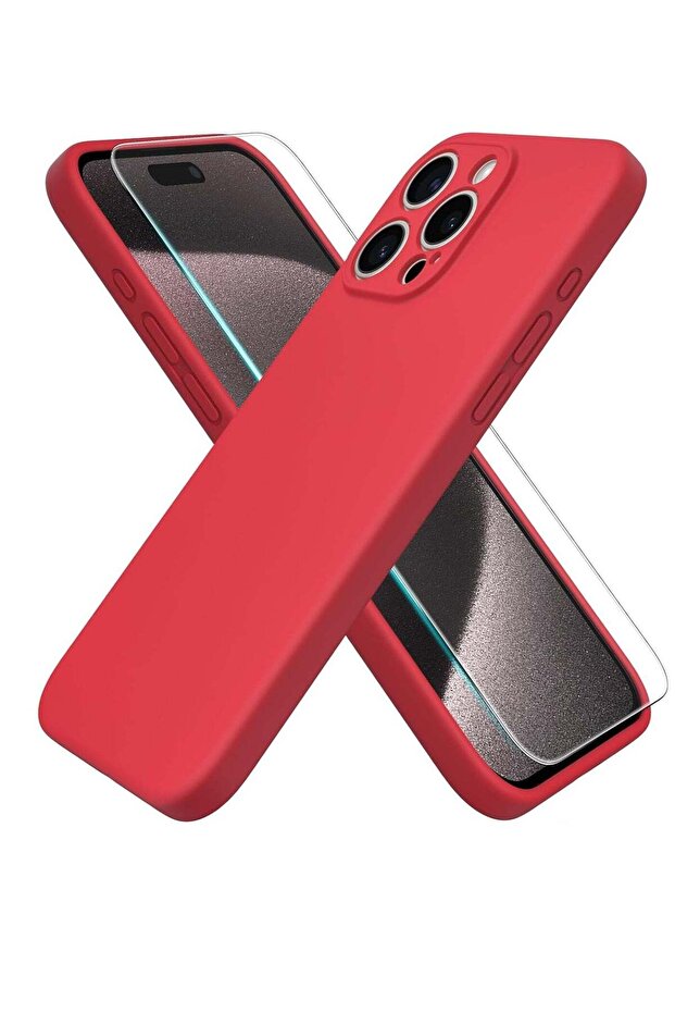 Compatible with iPhone 15 Pro Max Case 6.7", with 1 x Screen Protector, Silky-Soft Touch Liqui