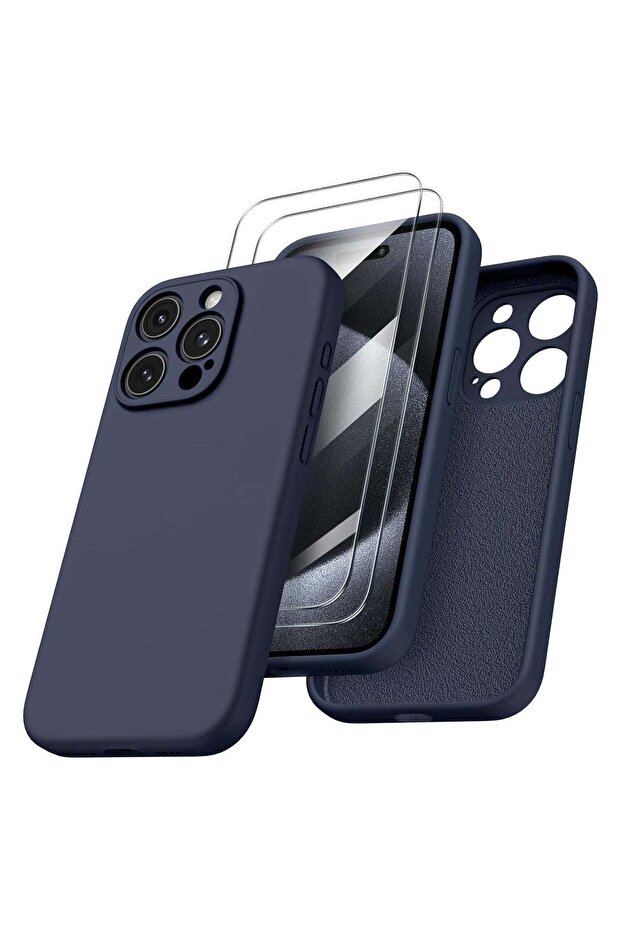Compatible with iPhone 15 Pro Max Case Shockproof with 2pcs Screen Protectors, Waterproof Liquid Sil