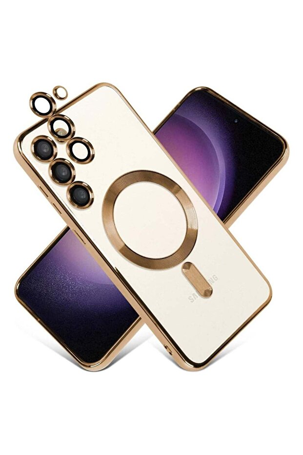 Magnetic Clear Case for Samsung Galaxy S23 with Camera Lens Protector Magsafe Compatible Electroplat