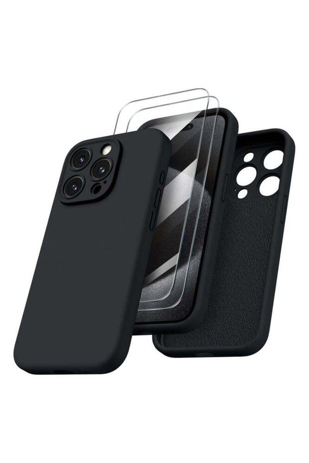 Shockproof iPhone 15 Pro Max Case with 2 Screen Protectors – Waterproof Liquid Silicone Rubber Full