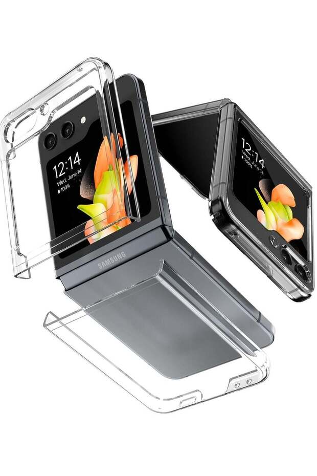 CASE FOR SAMSUNG GALAXY Z FLIP 5 | CLEAR TRANSPARENT SLIM THIN PREMIUM HARD CRYSTAL SHOCKPROOF PROTE