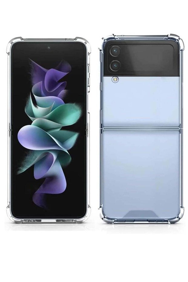 Samsung Galaxy Z Flip 4 Clear Case, Z Flip 4 Crystal Clear Slim Fit Phone Cover Soft TPU Bumper + Ha