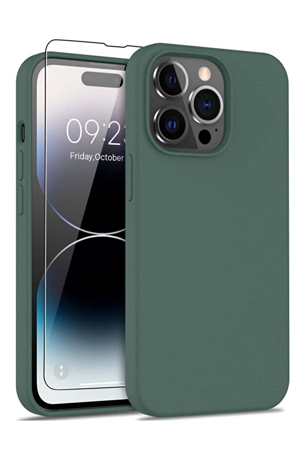 iPhone 14 Pro Max Case with Screen Protector Soft Flexible Silicone Gel Rubber Bumper Cover Slim Fit