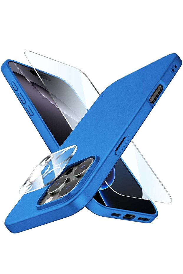 iPhone 16 Pro Max Case Ultra-Thin Matte Cover with Camera Lens & Screen Protectors, Slim Shockproof