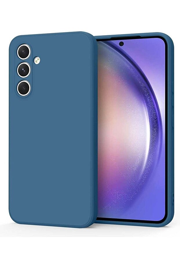 Navy Blue Soft Silicone Case for Samsung Galaxy A54 5G – 6.4-Inch, Military Grade Drop Protection, A