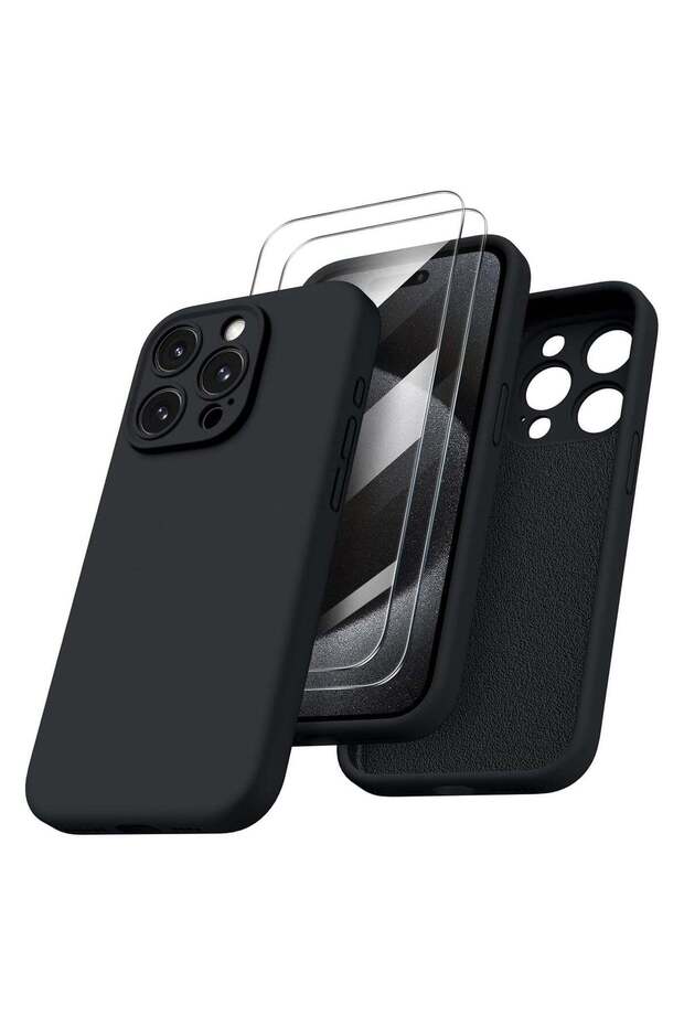 Compatible with iPhone 15 Pro Max Case Shockproof with 2pcs Screen Protectors, Waterproof Liquid Sil
