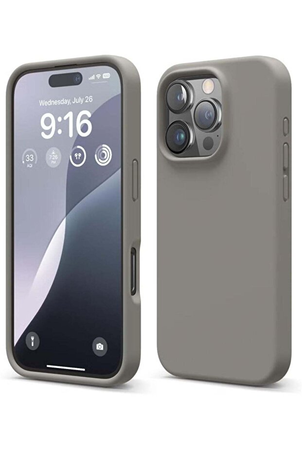 Space Grey iPhone 16 Pro Case – Slim Shockproof Full Body Protection with Soft Microfiber Lining, Sc