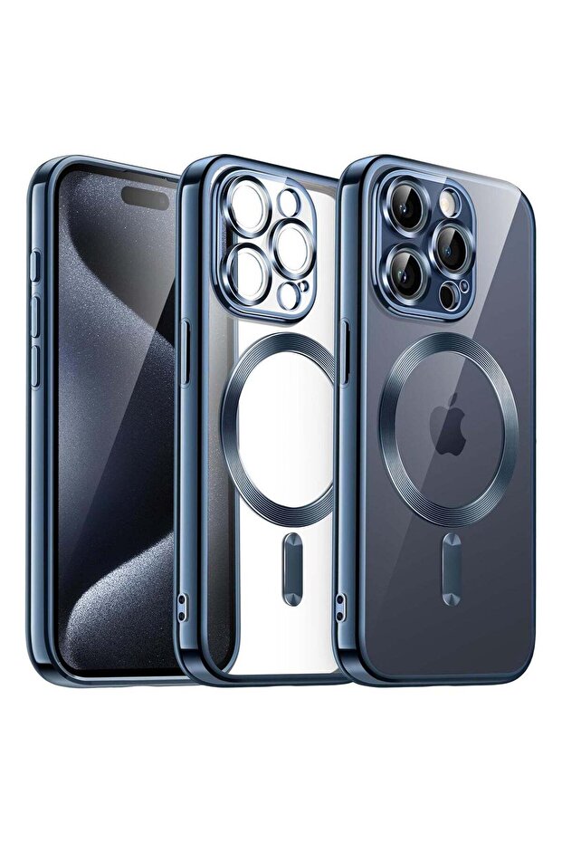 Electroplated Case for iPhone 15 Pro Max 6.7-Inch, Camera Lens Full Protection, Compatible with MagS