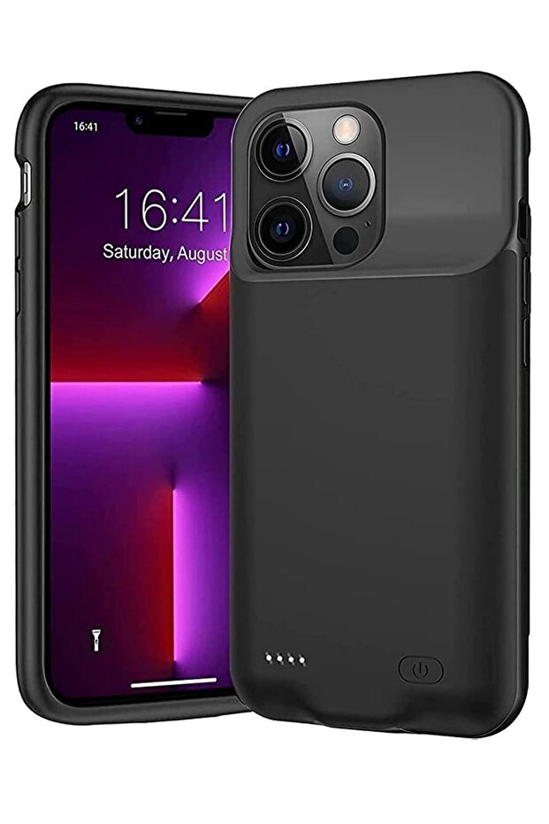 Battery Case for iPhone 13 Pro, Portable Battery Pack, Rechargeable Smart Charger Case, External Bat