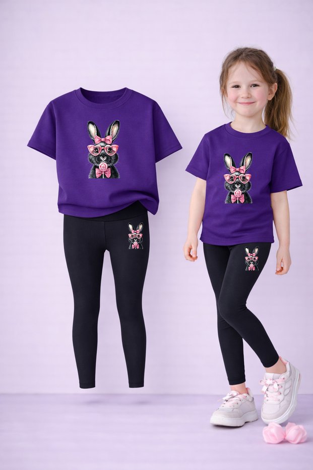 Leggings - T-Shirt Set Mother Daughter Combination 100% Cotton Flexible Comfortable Daily Sports Combination