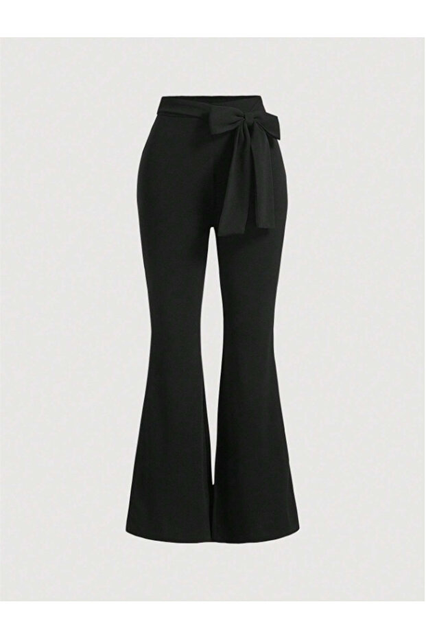 Bow Detailed Spanish Flare Leggings Trousers Romain Trends - Do6789